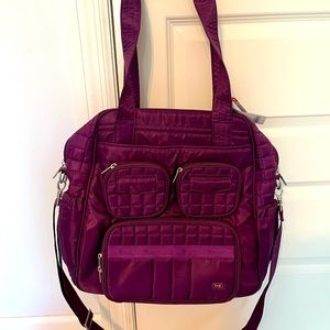Lug Puddle Jumper Convertible Tote Bag Berry